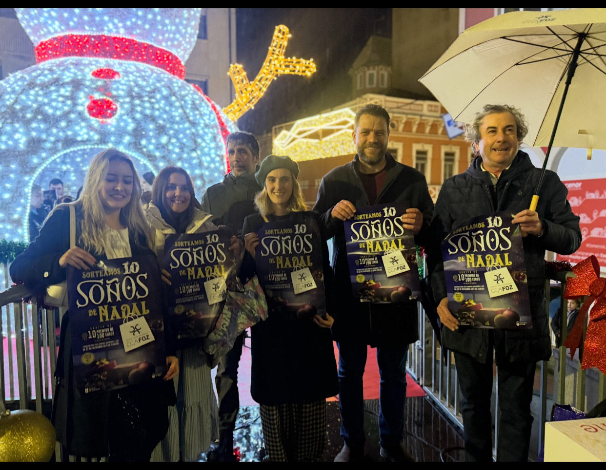 Acia Foz-CCA sorteará este xoves 1000€ en vales de compra nos '10 Soños de Nadal'