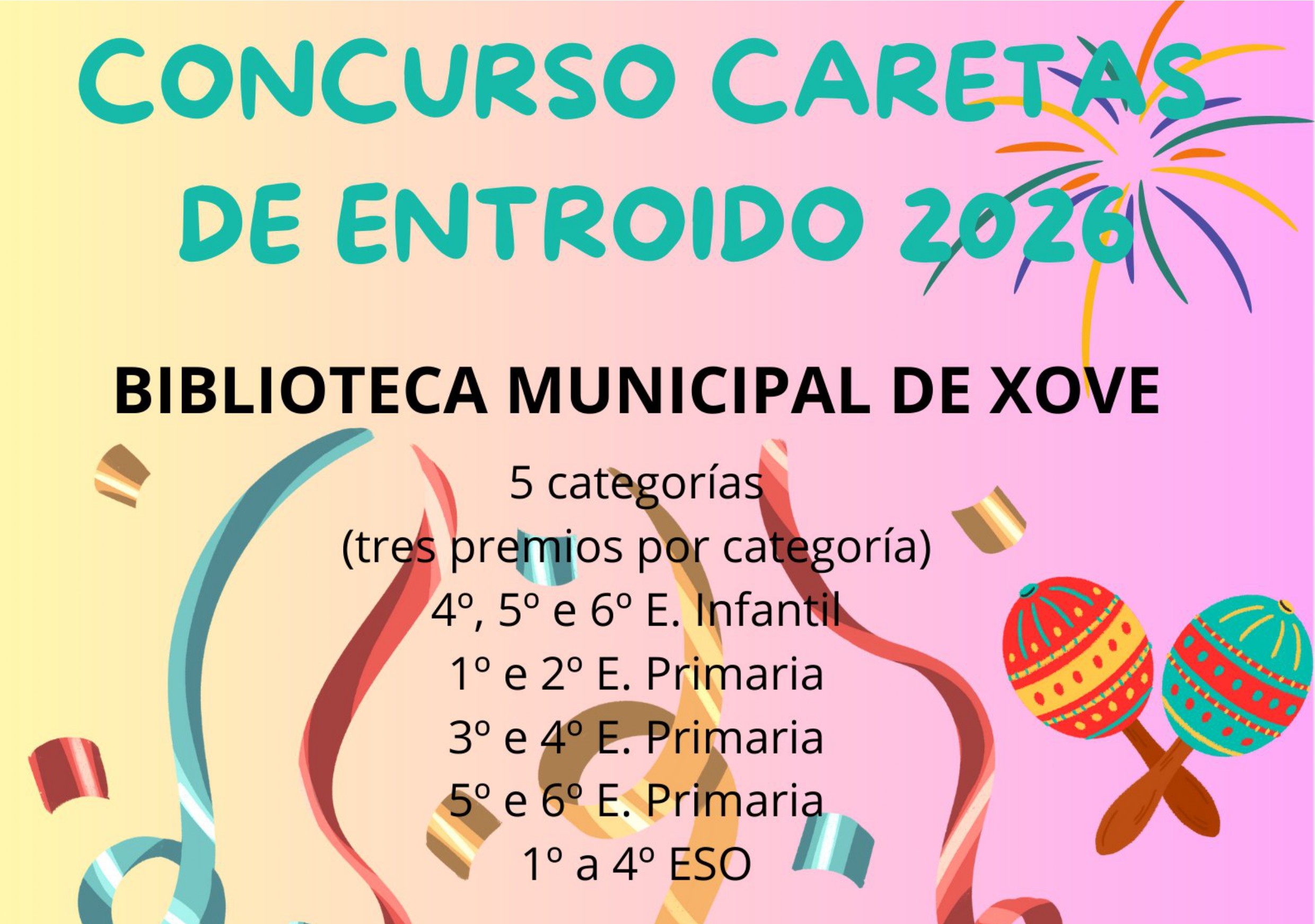 A Biblioteca de Xove convoca unha nova edición do Concurso de Caretas de Entroido