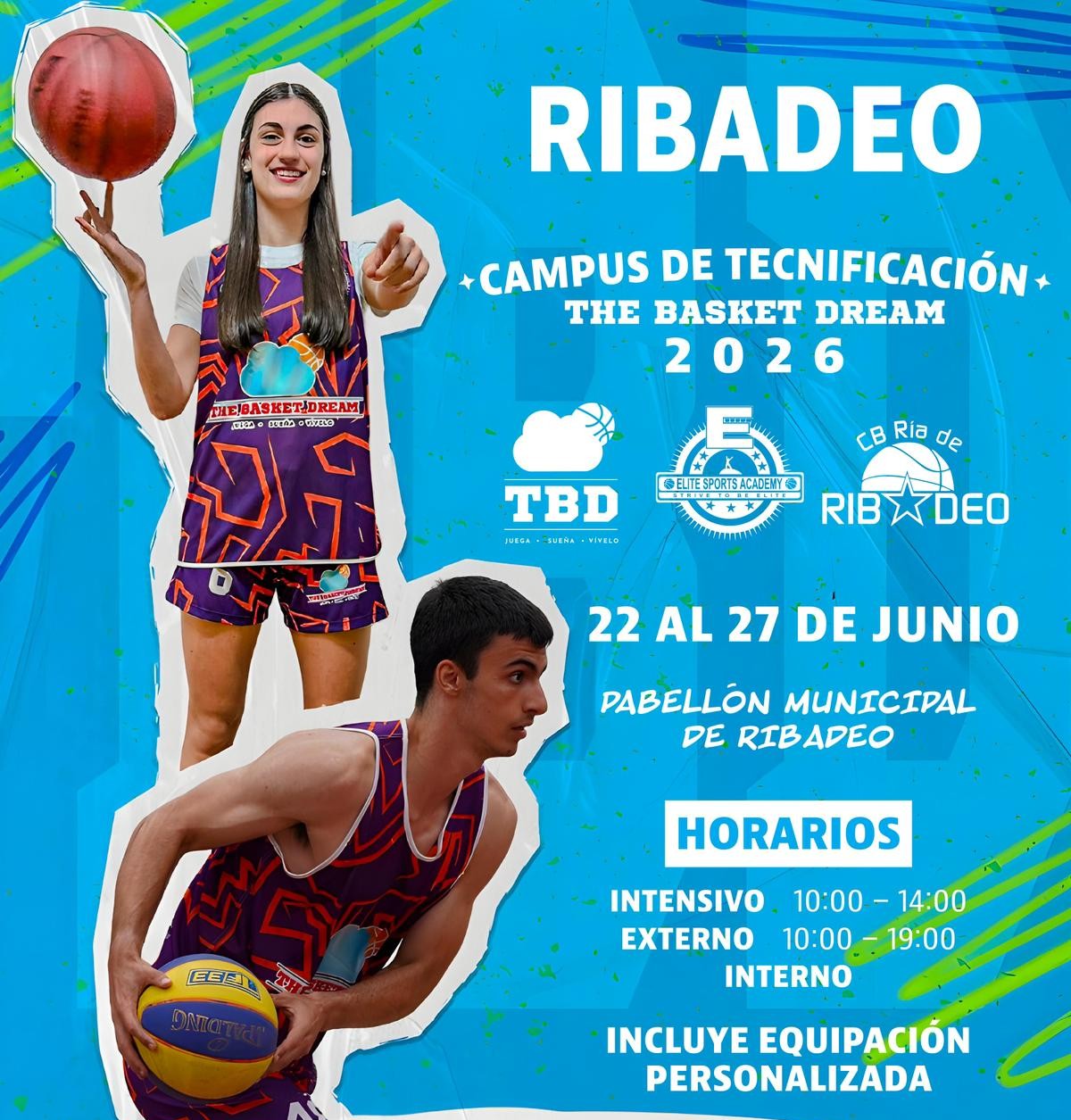 Ribadeo acollerá do 22 ao 27 de xuño unha nova edición do Campus de Tecnificación de Baloncesto The Basket Dream