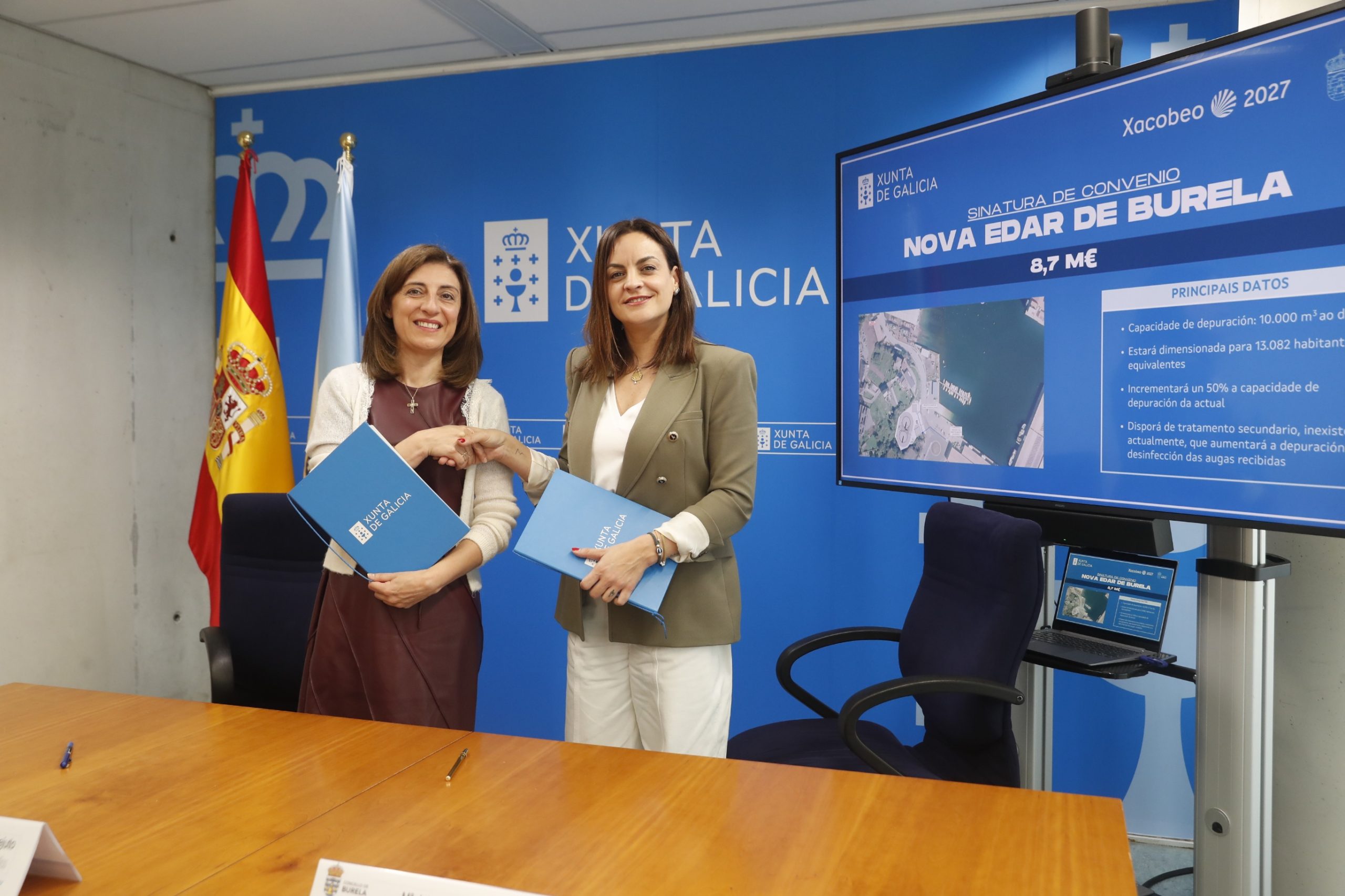 Xunta e Concello de Burela asinan o convenio para construír a nova EDAR cun investimento de 9 millóns