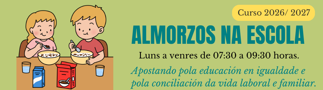 O Concello de Ortigueira abre este venres o prazo de preinscrición para o programa 'Almorzos na Escola' do curso 2026/2027