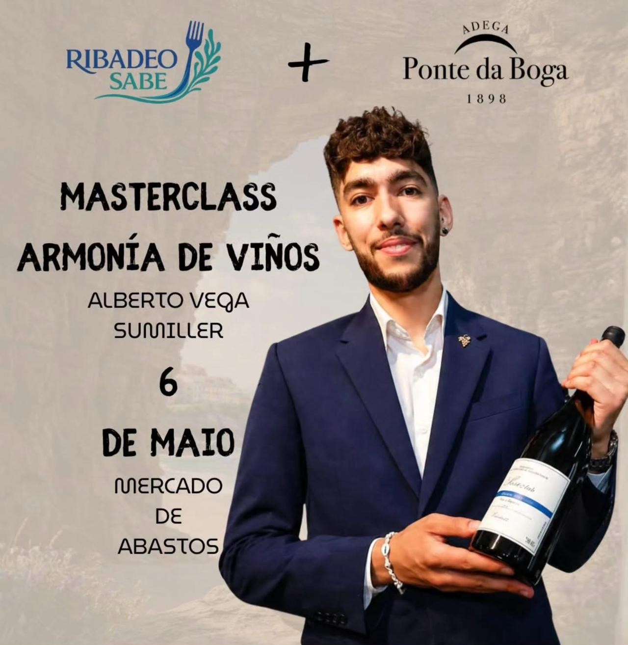 Ribadeo acolle este mércores a Másterclass Armonía de Viños na Praza de Abastos