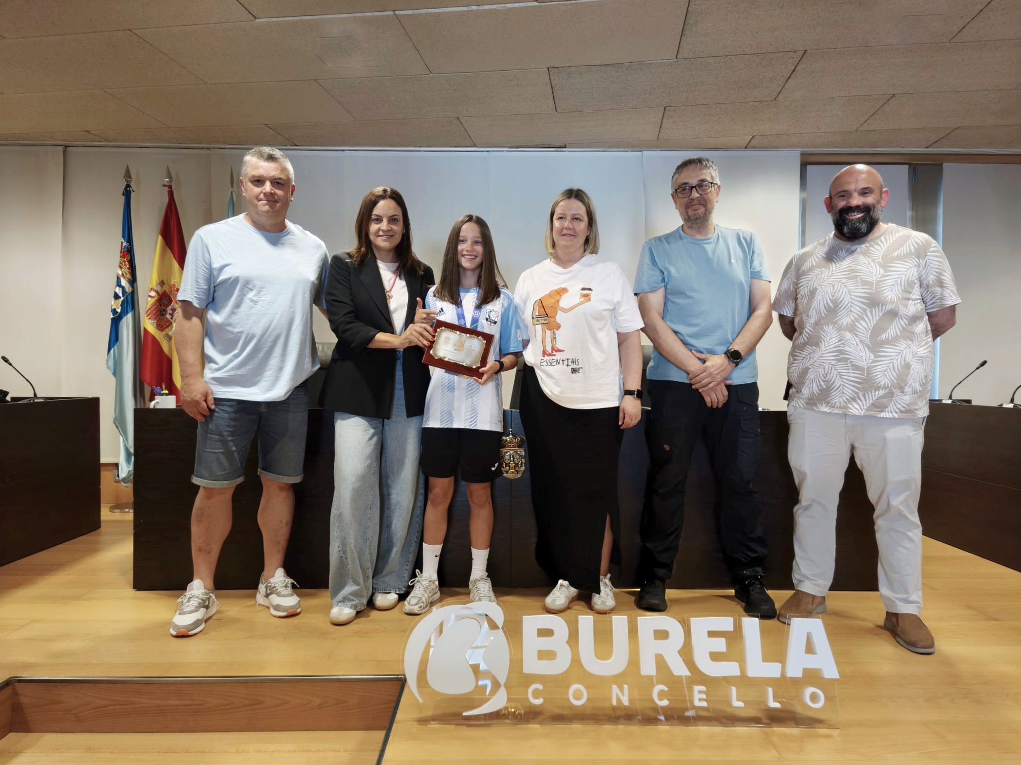 Valeria Eijo, recibida polo Concello de Burela tras proclamarse campioa de España Sub12 de fútbol sala