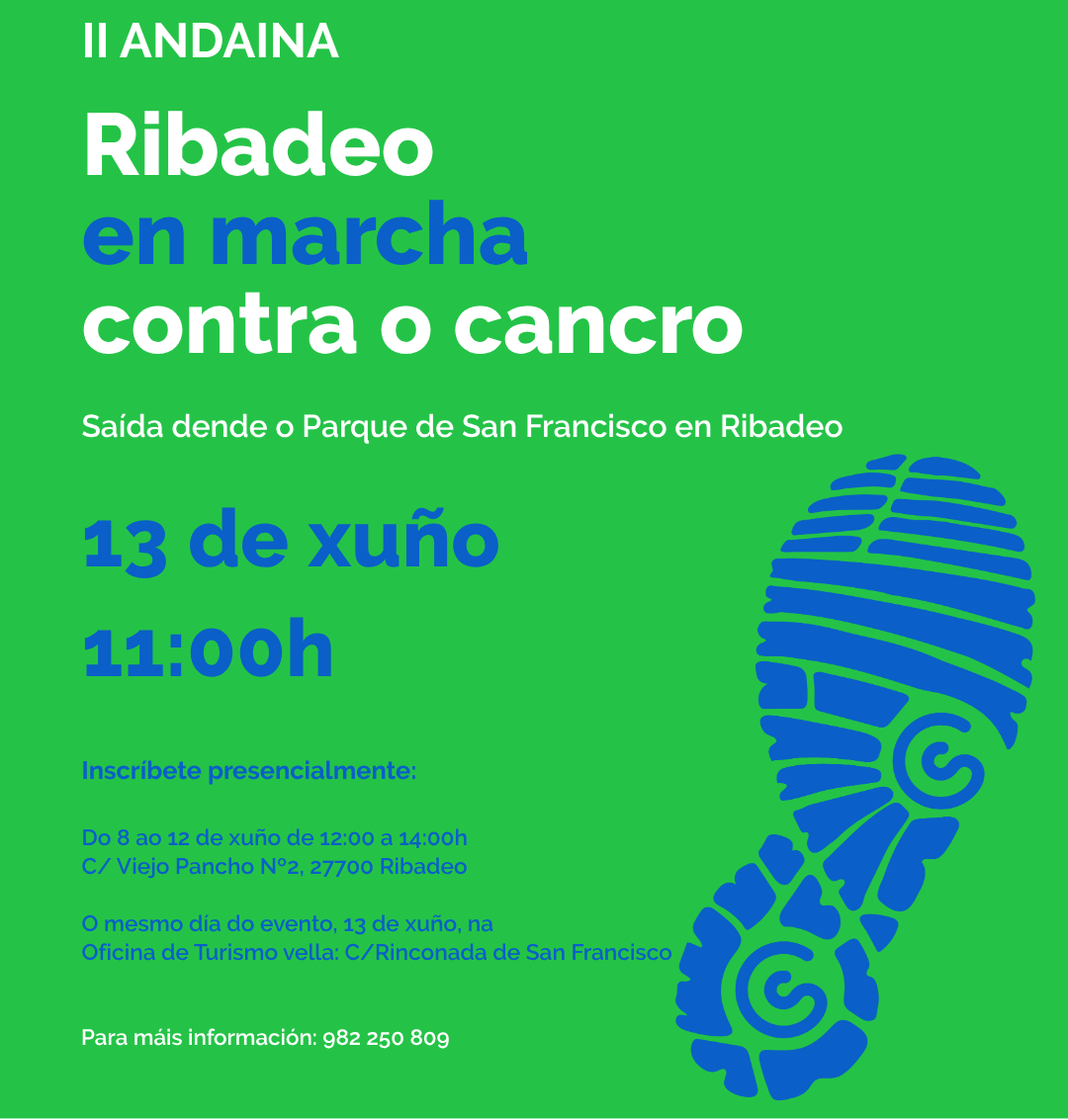 O segundo Ribadeo en Marcha Contra o Cancro celébrase o sábado, 13 de xuño