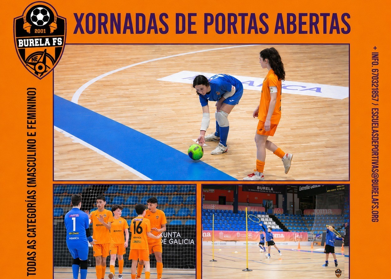 Aberto o prazo de inscrición para as Xornadas de Portas Abertas das Escolas Deportivas Burela FS