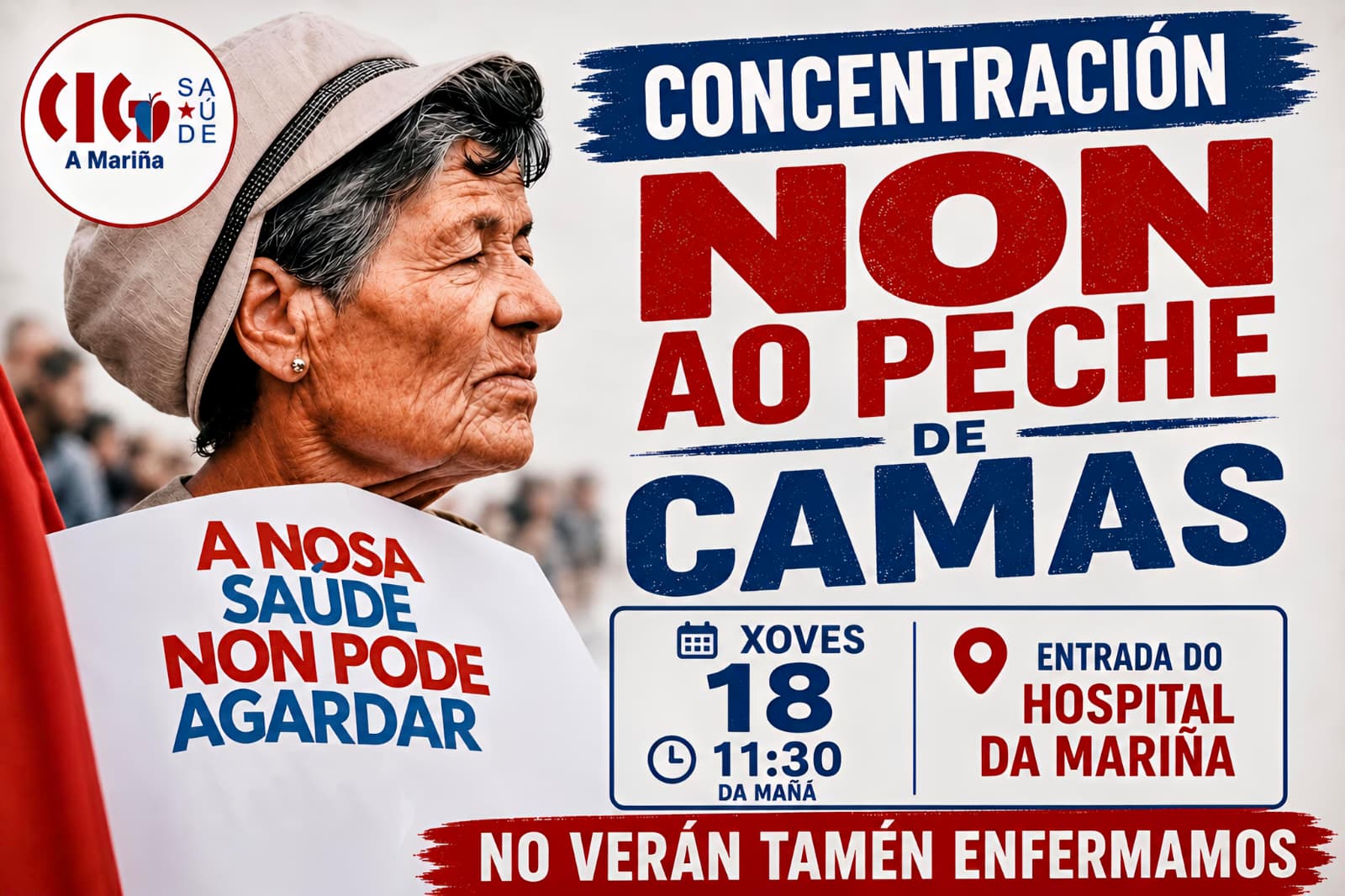 CIG Saúde A Mariña convoca unha concentración polo peche de camas no Hospital da Mariña