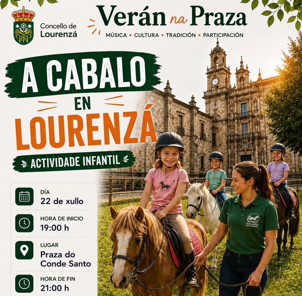 Lourenzá continúa o programa Verán na Praza con paseos a cabalo e unha ruta nocturna