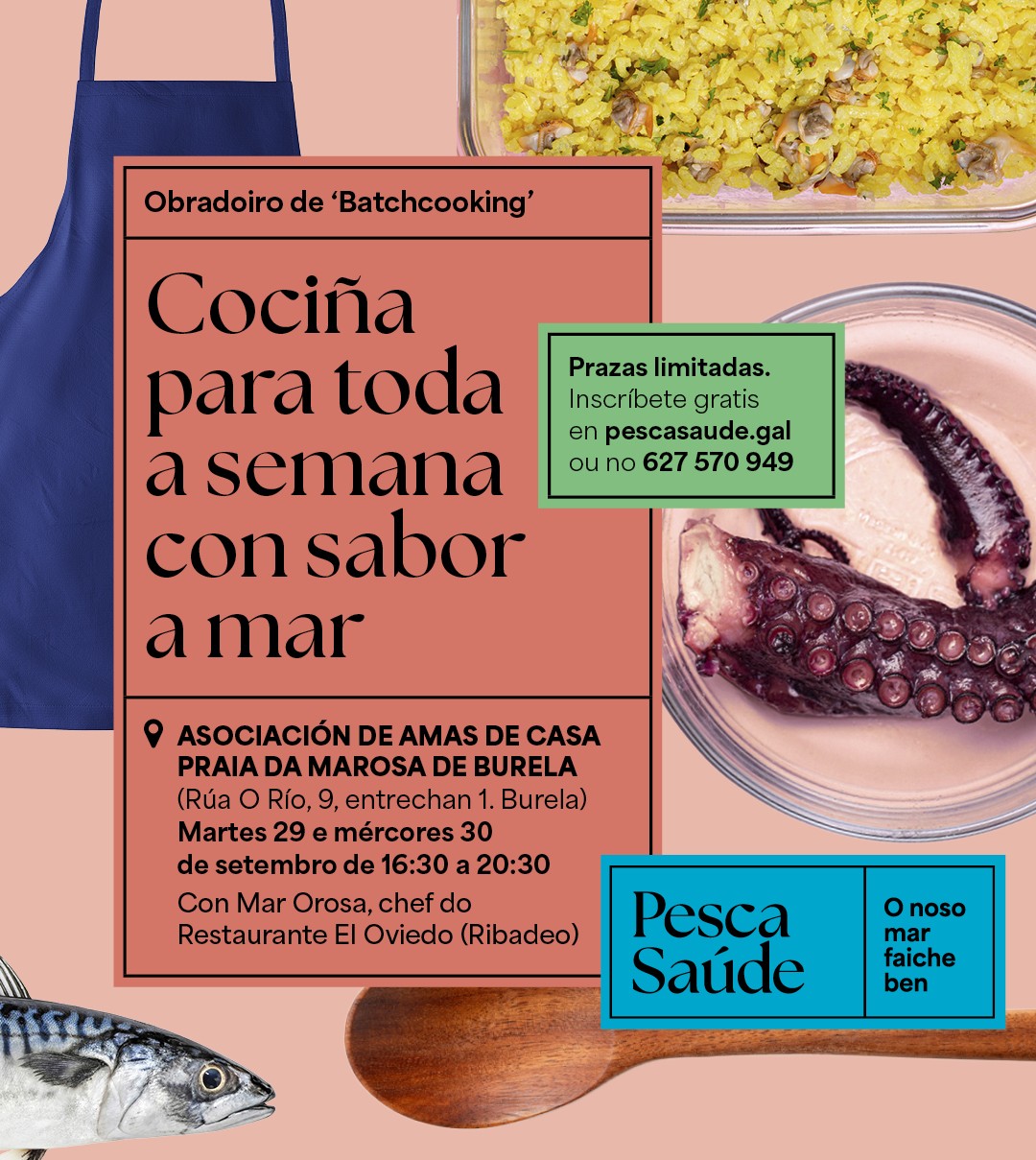 O GALP A Mariña-Ortegal organiza en Burela un curso de cociña práctica con produto pesqueiro
