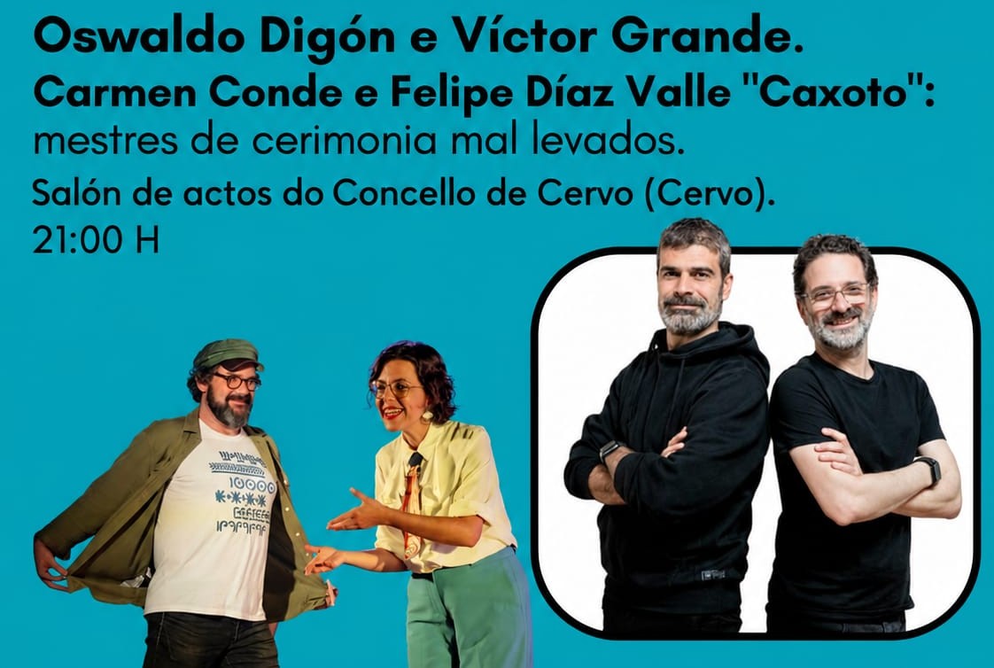 Oswaldo Digón, Víctor Grande, Carmen Conde e Caxoto protagonizarán este venres a Gala Final de 'De Cobo a Xunco'