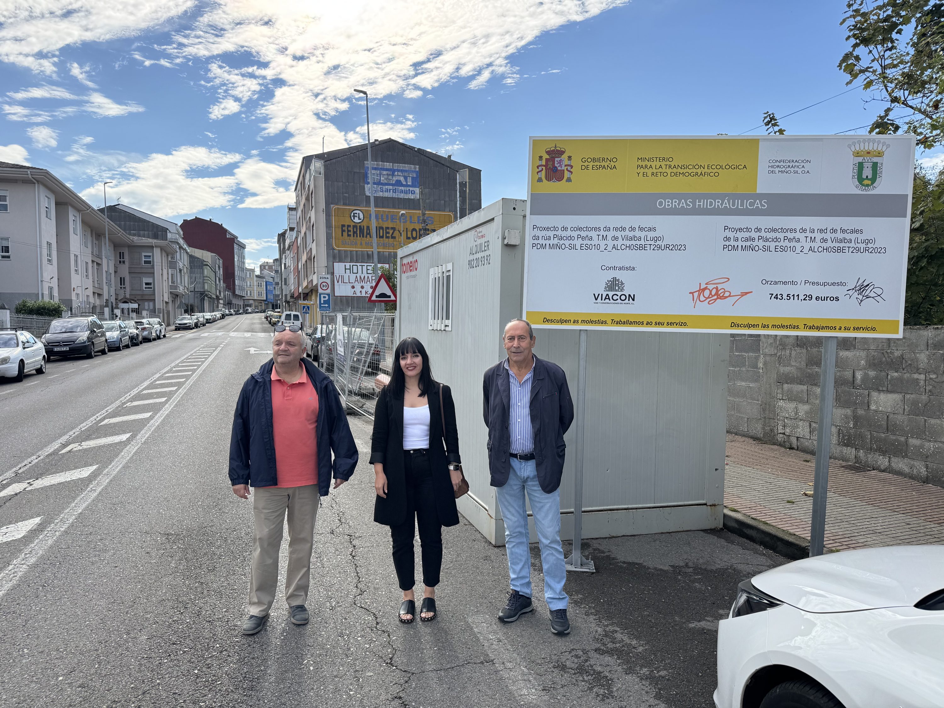 Comezan as obras de renovación da rede de saneamento na rúa Plácido Peña de Vilalba